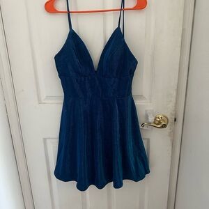 Windsor Deep Blue Spaghetti Strap Dress